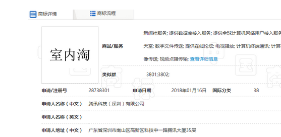 騰訊申請(qǐng)大量“室內(nèi)淘”商標(biāo)注冊(cè) 又有大項(xiàng)目了？