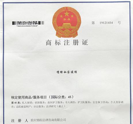 “情蹤私家偵探”商標成功注冊！