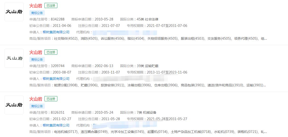 洛軻汽車成立火山巖智能科技公司，“火山巖”已被不同公司注冊(cè)商標(biāo)