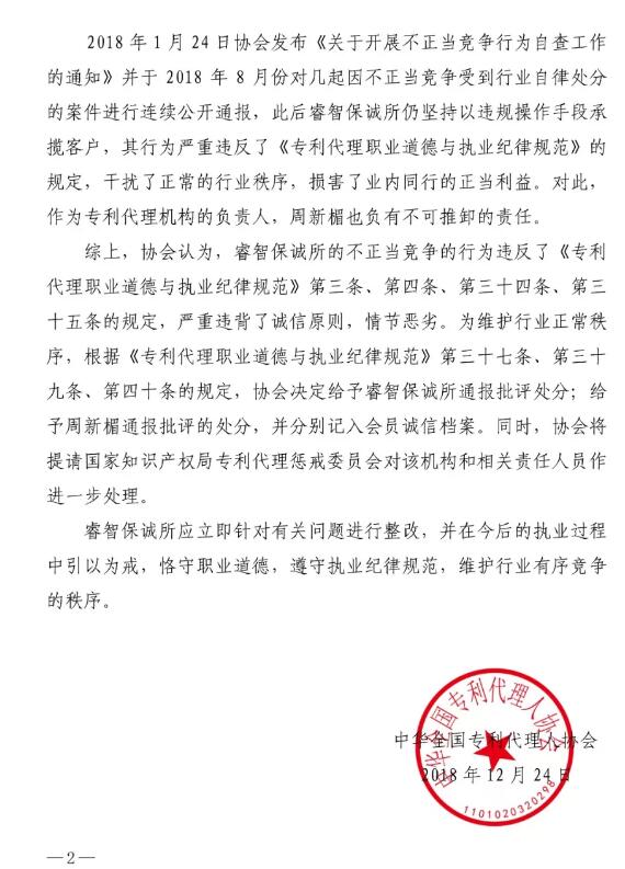 6家知識產權代理公司因不正當競爭等被通報批評（處分決定書全文）